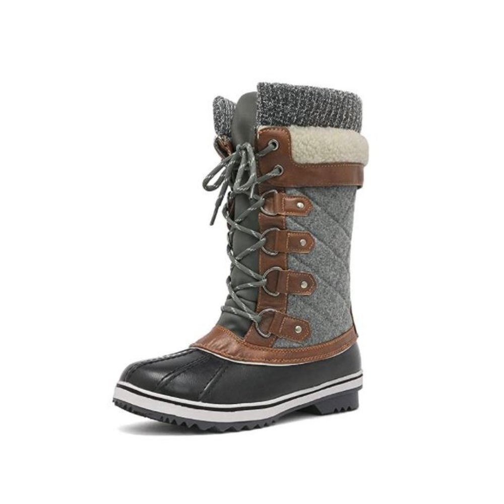 DREAM PAIRS Women's Mid-Calf Waterproof Winter Snow Boots, SZ 8